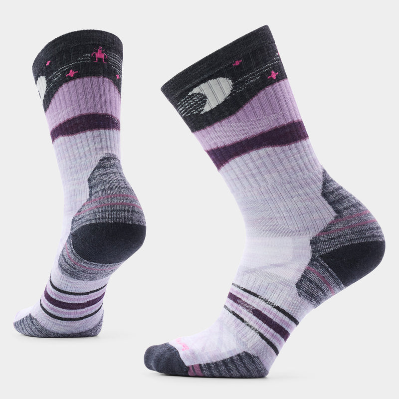 Women's Hike Lunar Trek Crew Socks - Purple Eclipse / L
