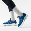 Run Pattern Crew Socks White - ver - 2