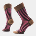 Women's Everyday Pin Stripe Crew Socks Chestnut - ver - 1