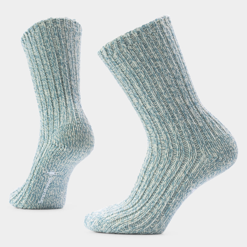 Women's Everyday Cozy Heritage Rib Crew Socks - Dusty Teal / S