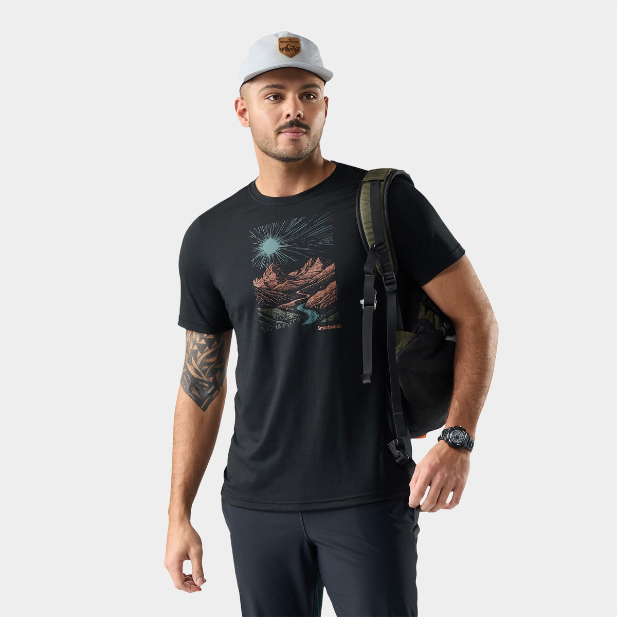 Men's Wander Valley Active Short Sleeve Graphic Tee Black - ver - 1