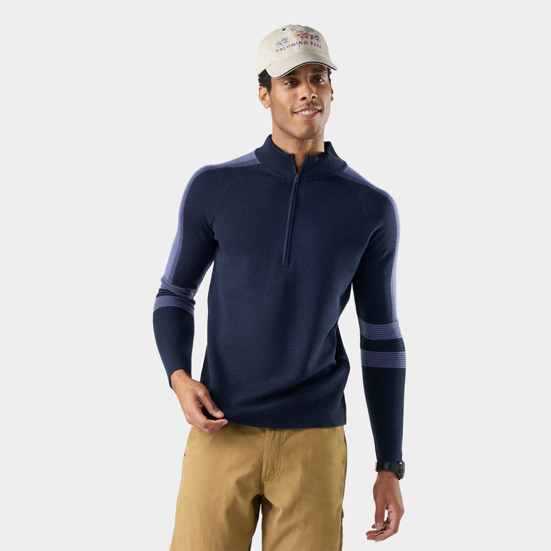 Chandail à demi-glissière Active pour hommes - Marine Foncé-Bleu Nuit Tombante / P
