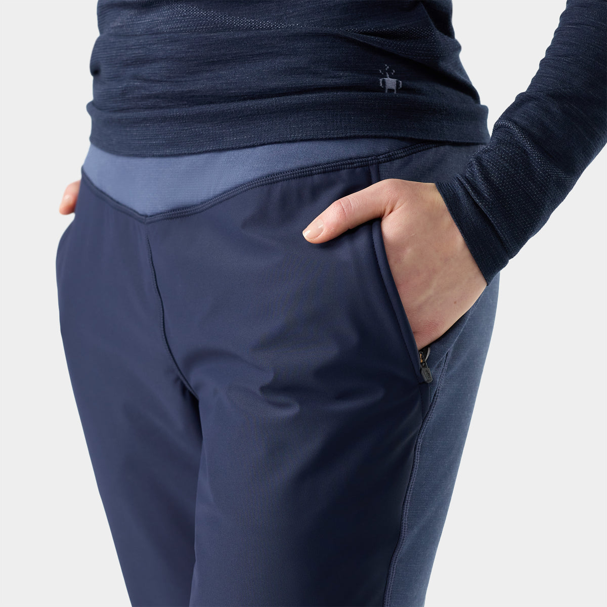 Women's Active Fleece Wind Pant Nightfall Blue-Deep Navy - 3