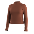 Women's Active Merino Movement Mock Neck Burnt Sienna - ver - 5