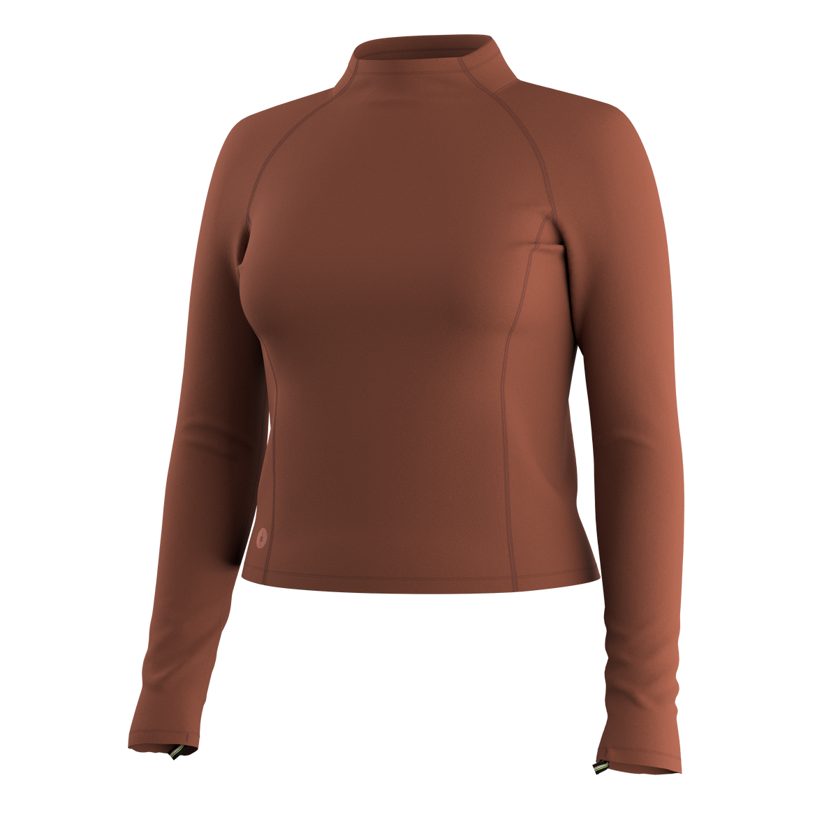 Women's Active Merino Movement Mock Neck Burnt Sienna - ver - 5