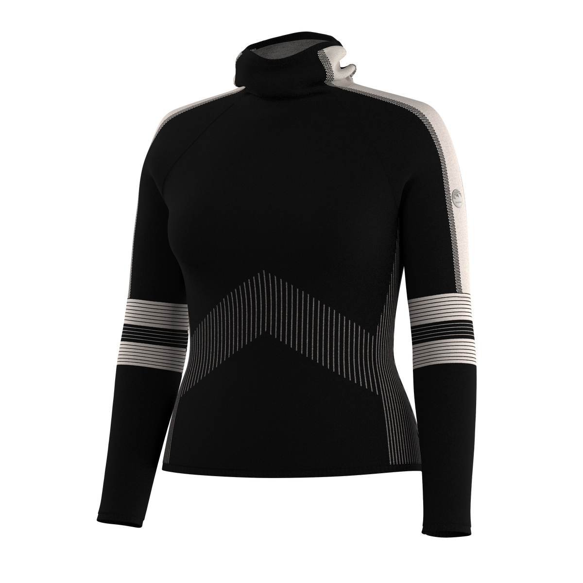 Women's Alpine Turtleneck Black-White - ver - 3