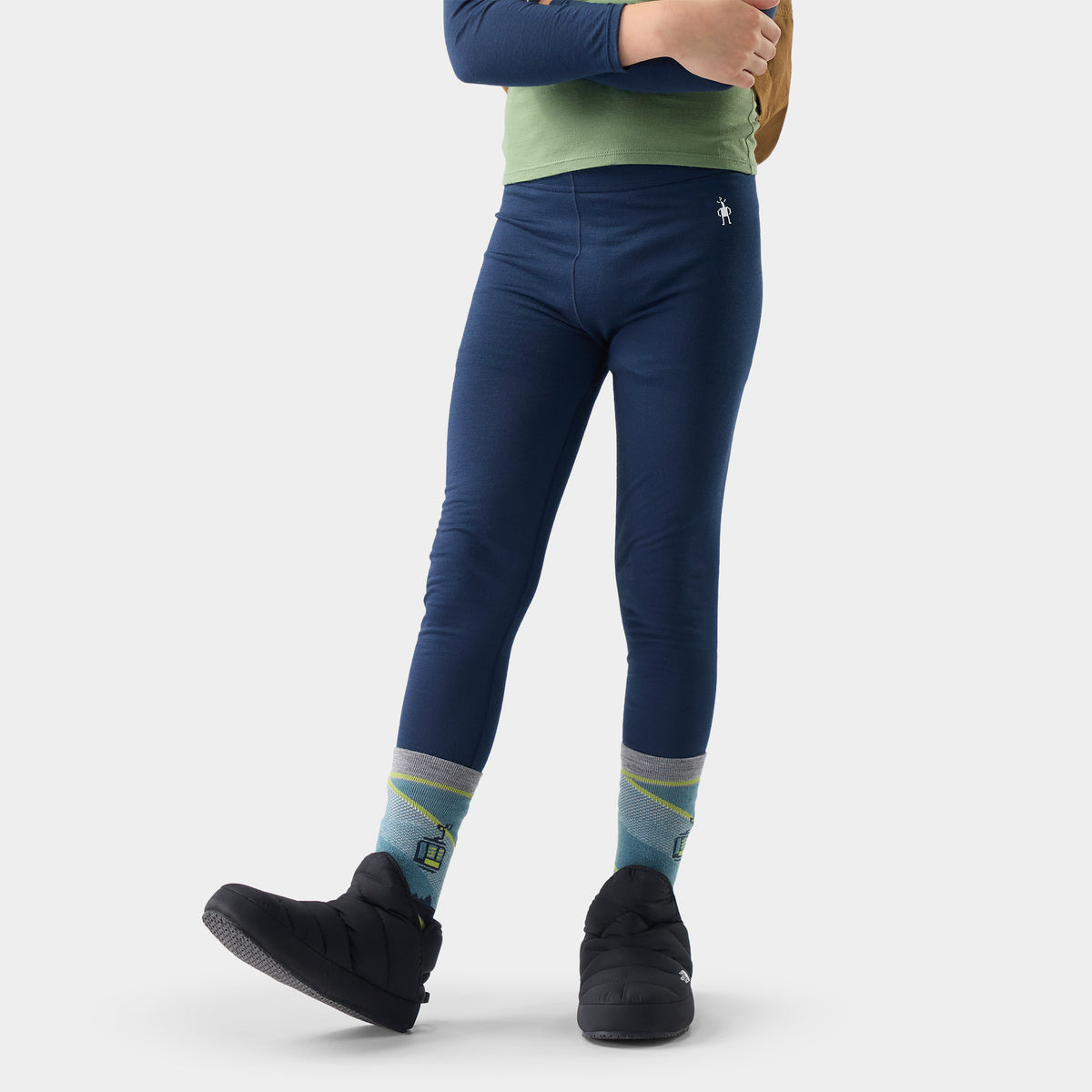 Kids' Classic Merino Blend Base Layer Bottom Deep Navy - ver - 1