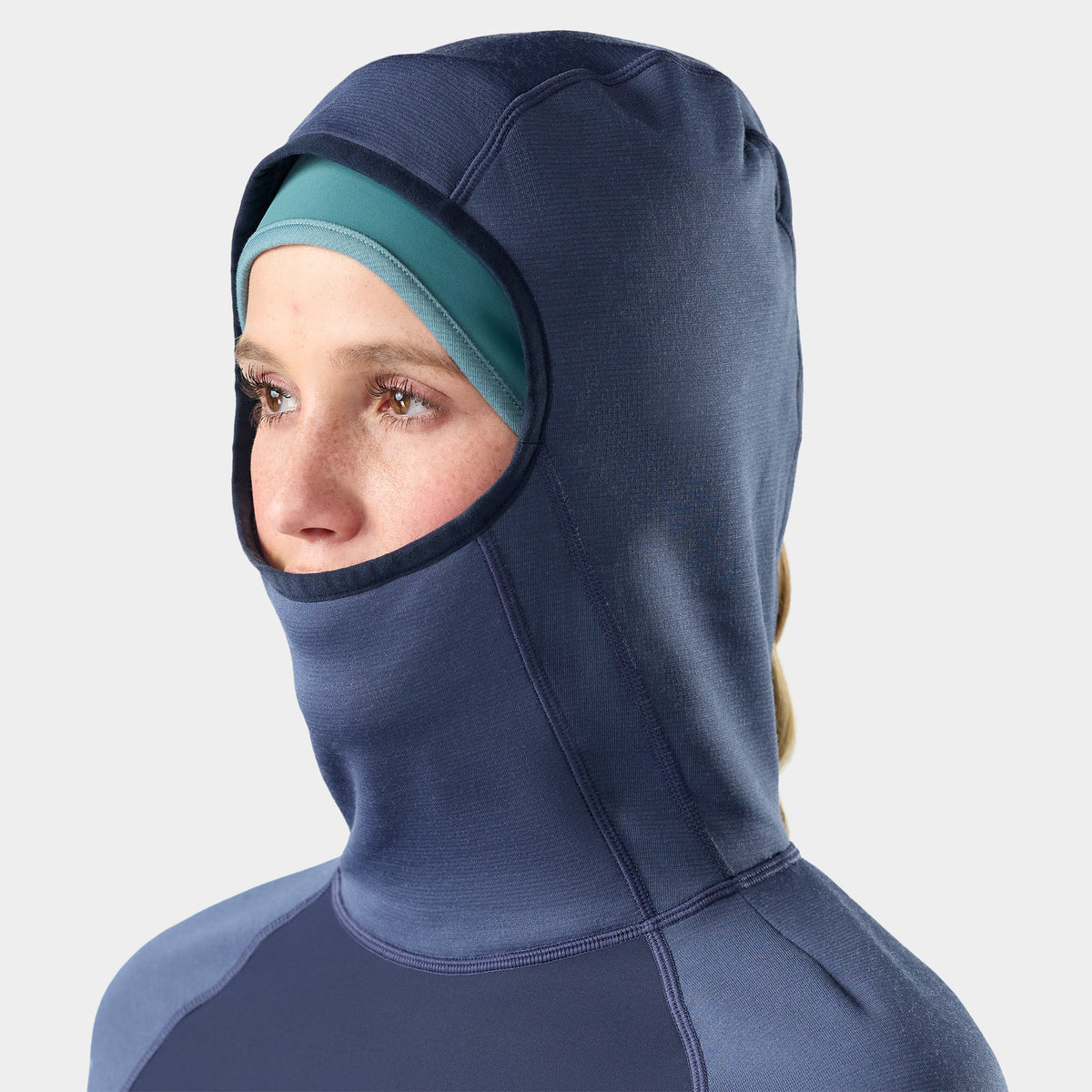 Women's Active Fleece Wind Hoodie Nightfall Blue-Deep Navy - ver - 5
