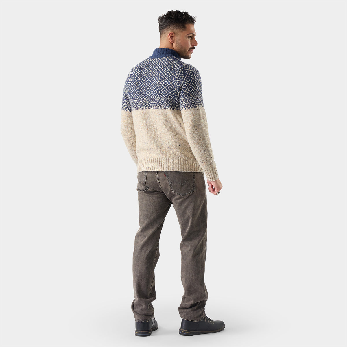 Men's Summit 1/4 Zip Sweater Oat Heather - ver - 2