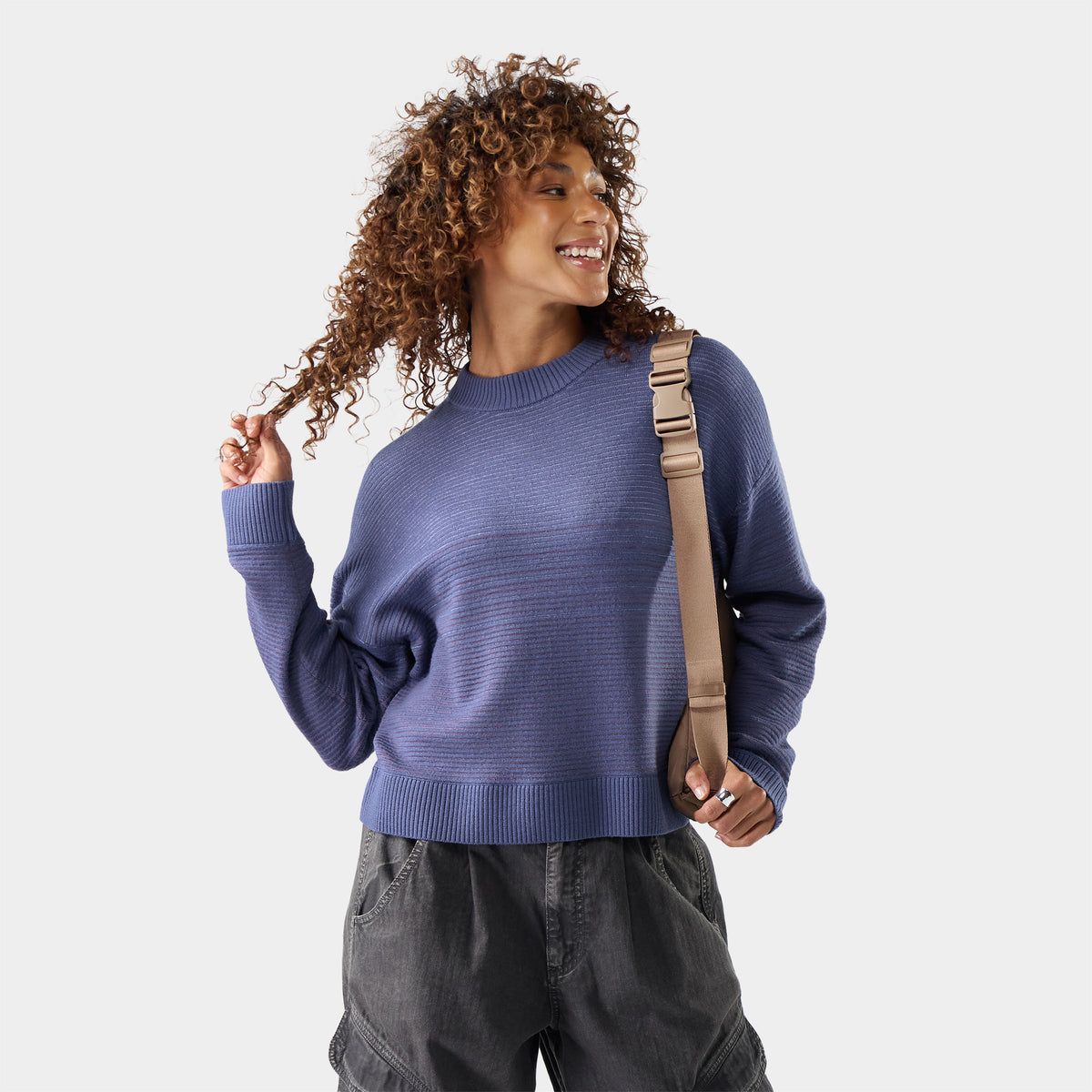 Women's Summit Crew Sweater Dusty Teal - ver - 1