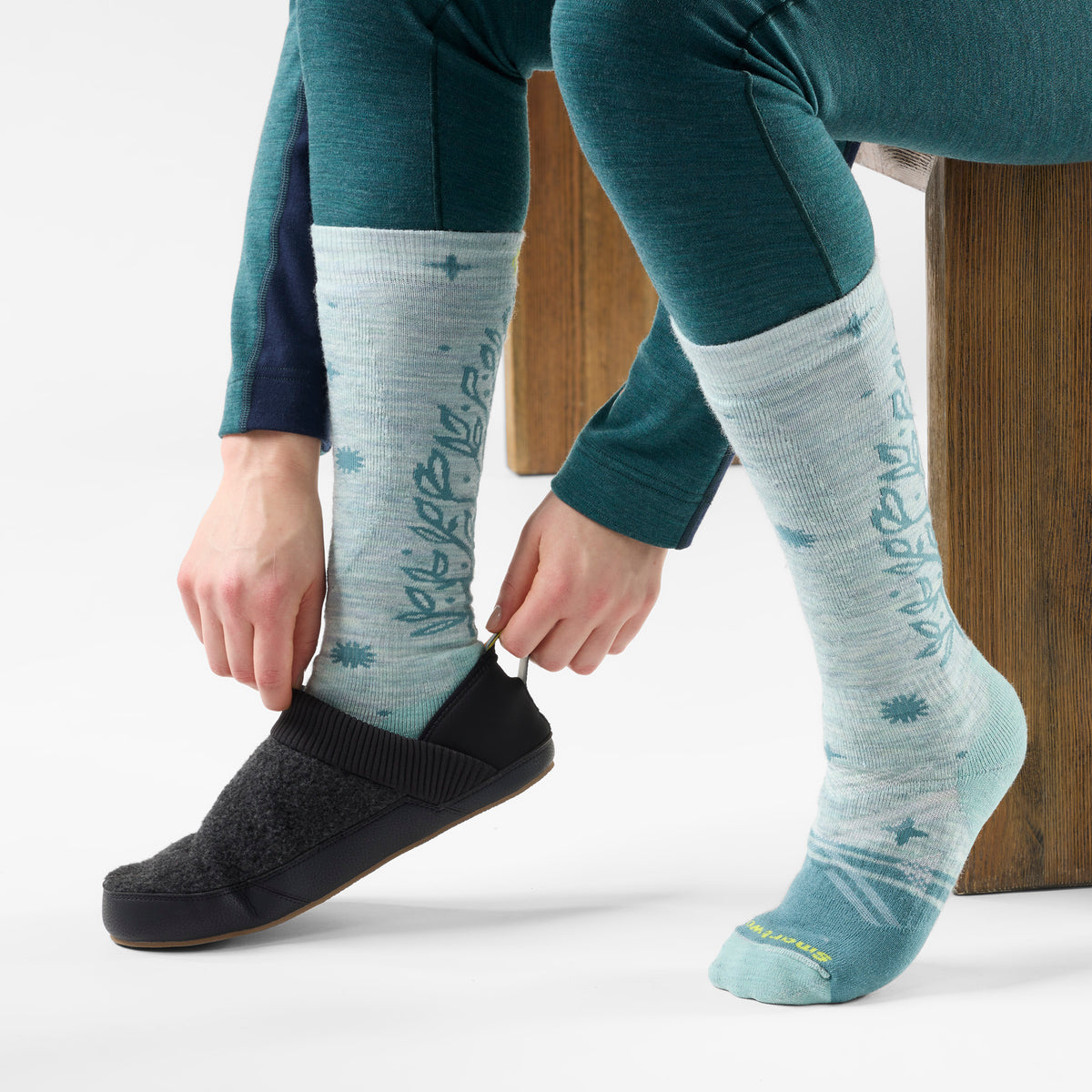 Chaussette de ski sous-genou Ice Blossom pour femmes  - voir - 2