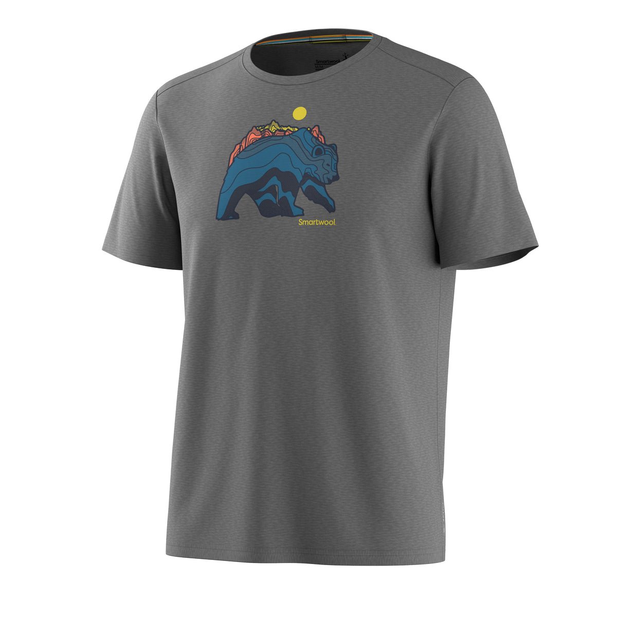 Men's Bear Strata Active Short Sleeve Graphic Tee Light Gray Heather - ver - 2