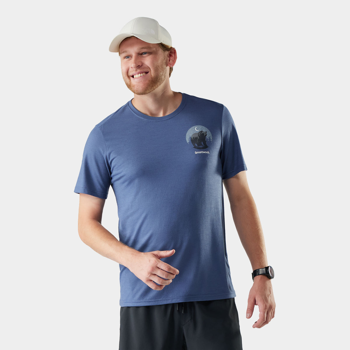 Men's Lunar Bear Active Short Sleeve Graphic Tee Nightfall Blue - ver - 1