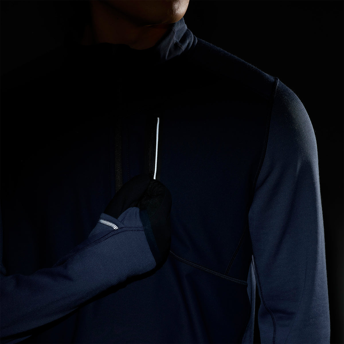 Men's Active Fleece Wind 1/2 Zip Deep Navy - ver - 4
