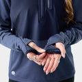 Women's Active Fleece Wind 1/2 Zip Nightfall Blue-Deep Navy - ver - 3