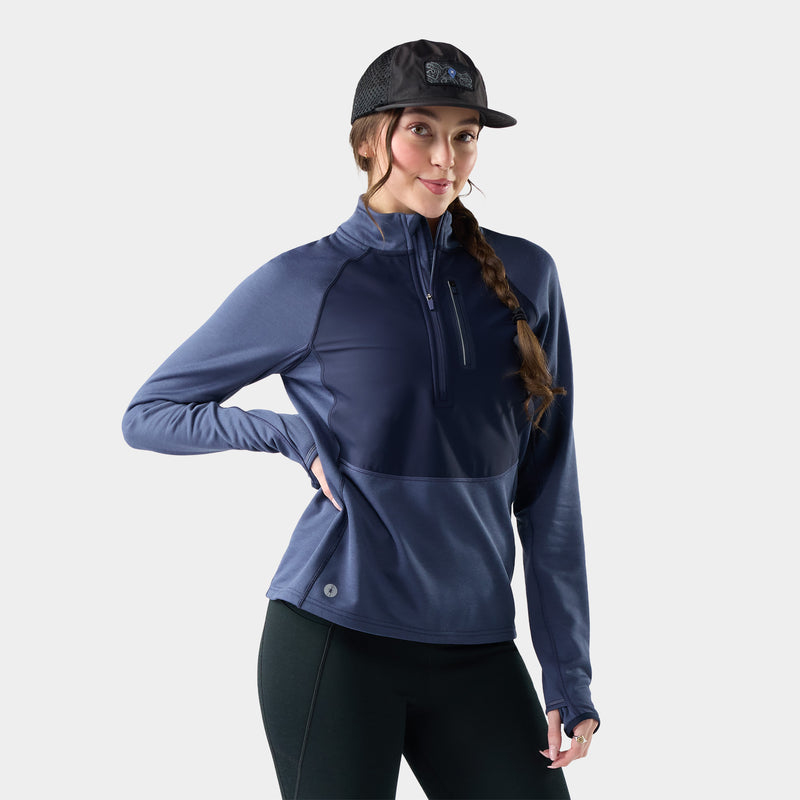 Women's Active Fleece Wind 1/2 Zip - Nightfall Blue-Deep Navy / XS