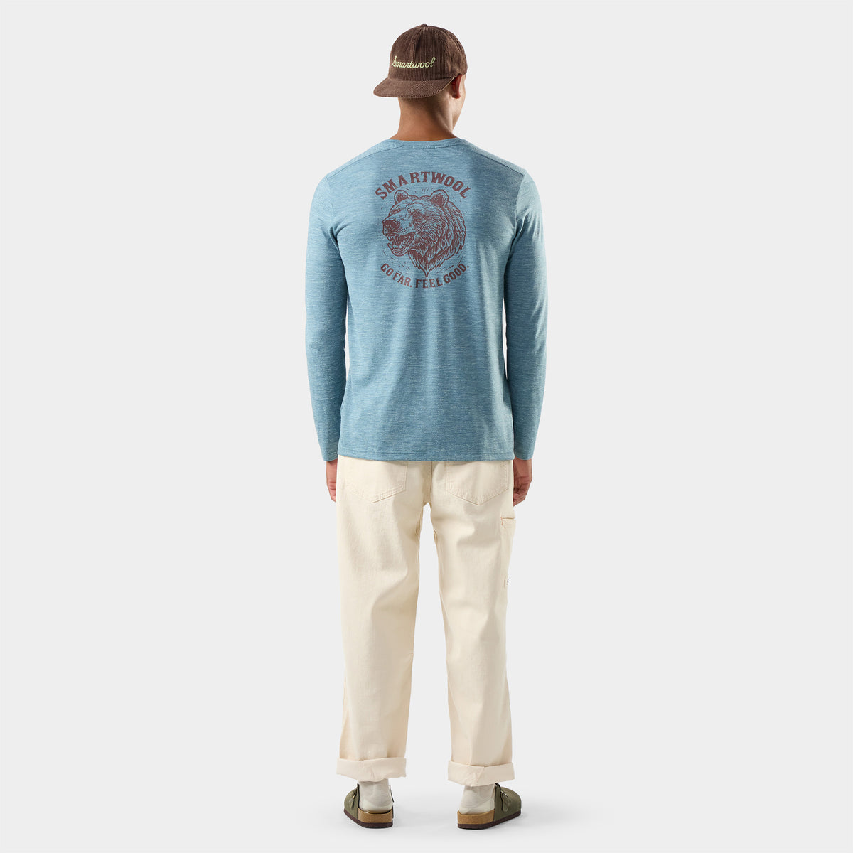 Haut imprimé à manches longues Go Far Bear en mélange de chanvre pour hommes  - voir - 2
