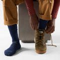 Work Tall Crew Socks Deep Navy - ver - 2