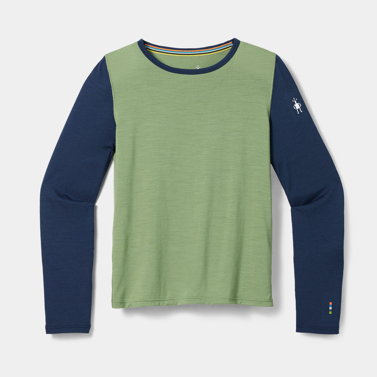 Haut de base à encolure ronde classique en mélange de mérinos pour enfants  - voir - 3