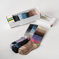 Women's Everyday Stitch Stripe Crew Socks Trio Gift Box Multicolor - ver - 1