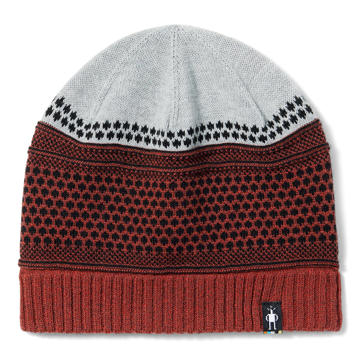 Popcorn Cable Reversible Beanie Currant Heather - ver - 2