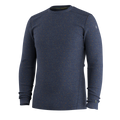 Men's Classic Thermal Merino Base Layer Crew Deep Navy Donegal - ver - 3