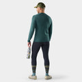 Men's Classic Thermal Merino Base Layer Crew Dark Teal Heather - ver - 2