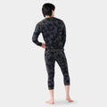 Men's Classic Thermal Merino Base Layer 3/4 Bottom Black Tie Dye-Honey Gold - ver - 2