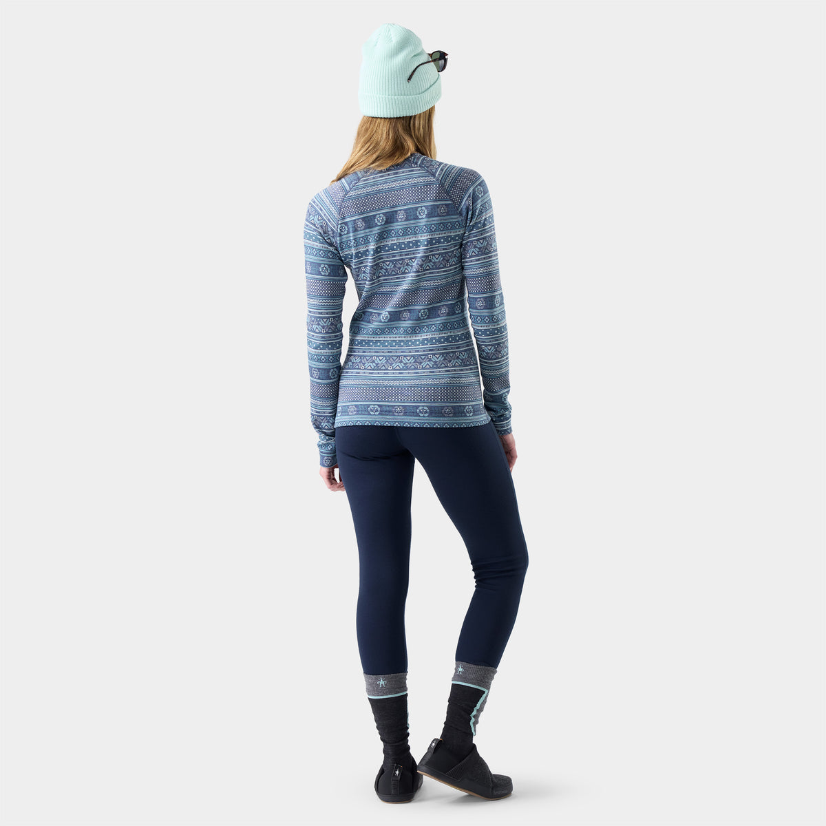 Women's Classic Thermal Merino Base Layer Crew Nightfall Fair Isle Fun - 2