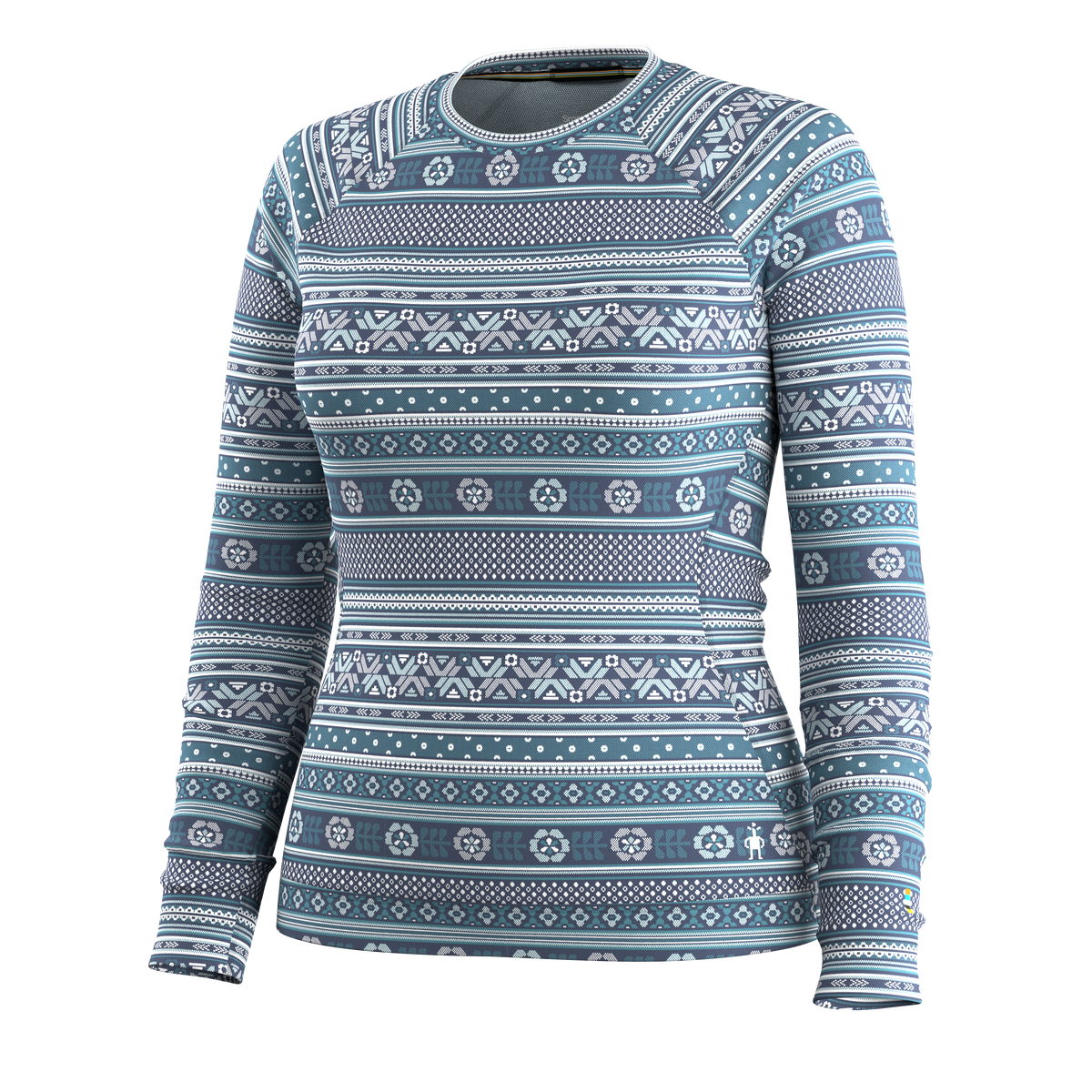 Women's Classic Thermal Merino Base Layer Crew Nightfall Fair Isle Fun - ver - 4