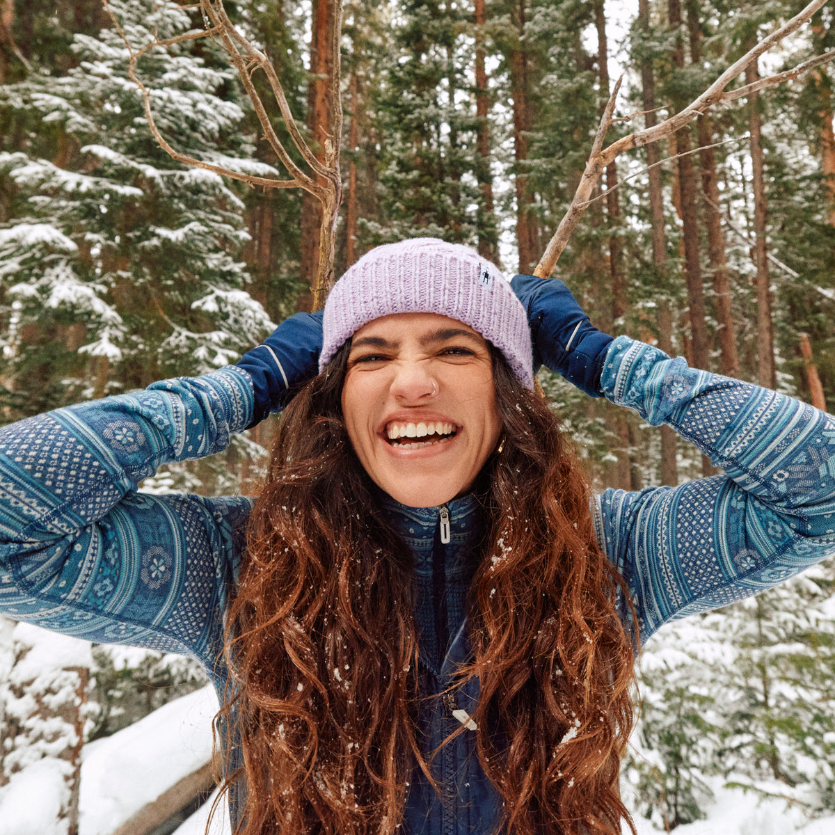 Women's Classic Thermal Merino Base Layer Crew Nightfall Fair Isle Fun - 3