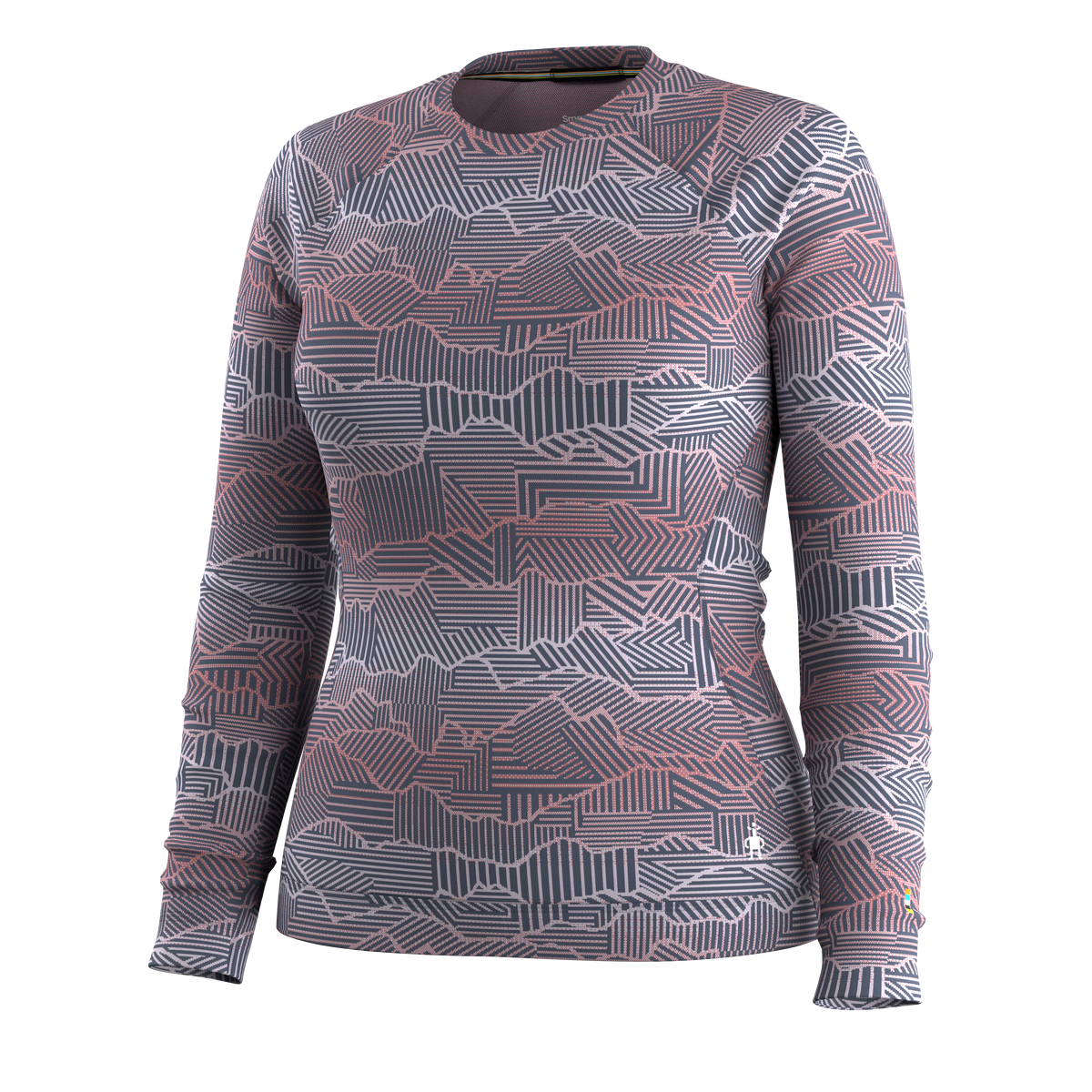 Women's Classic Thermal Merino Base Layer Crew Nightfall Linear Peaks - 3