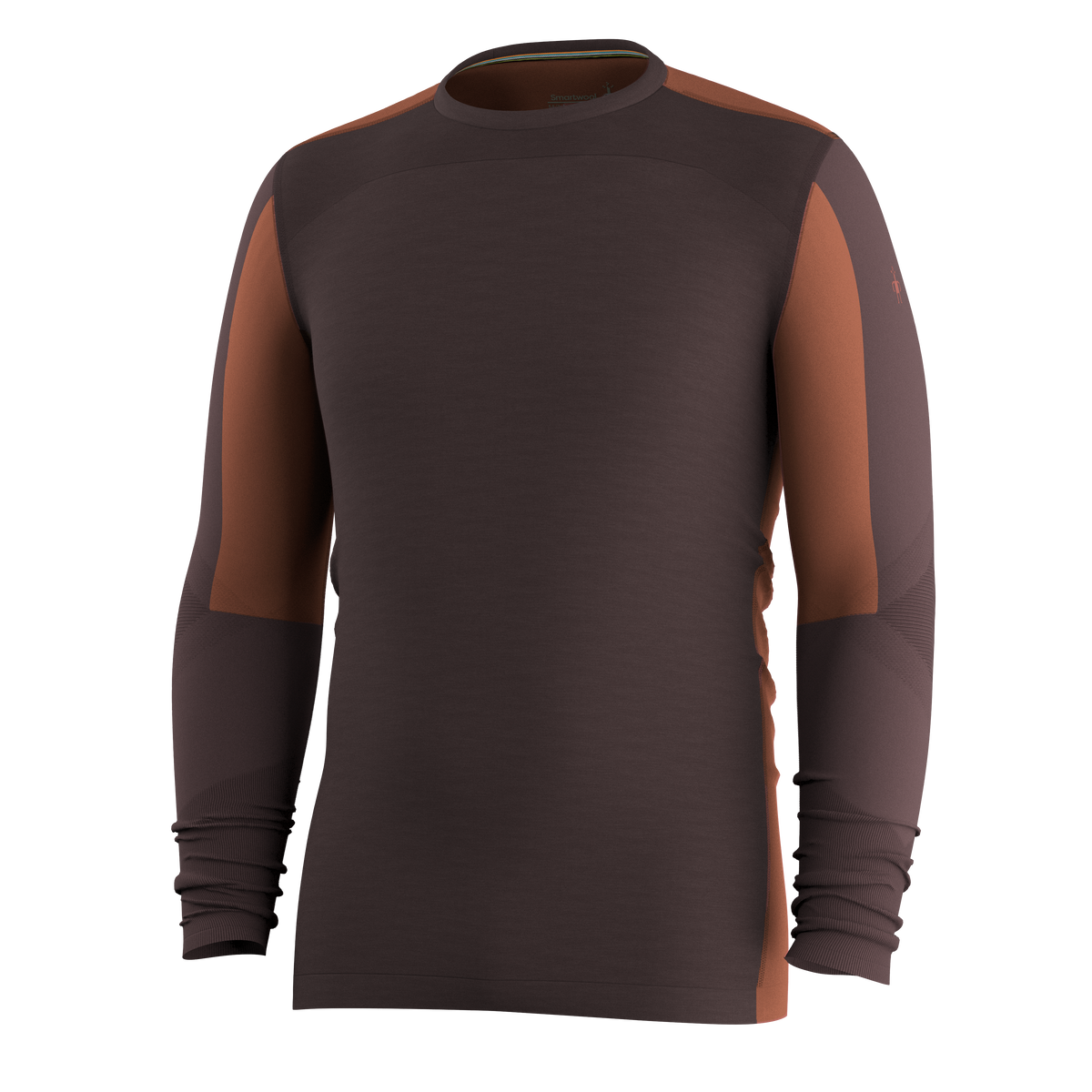 Men's Intraknit™ Thermal Merino Base Layer Colorblock Crew Dark Mink-Burnt Sienna - ver - 4