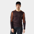 Men's Intraknit™ Thermal Merino Base Layer Colorblock Crew Dark Mink-Burnt Sienna - ver - 1