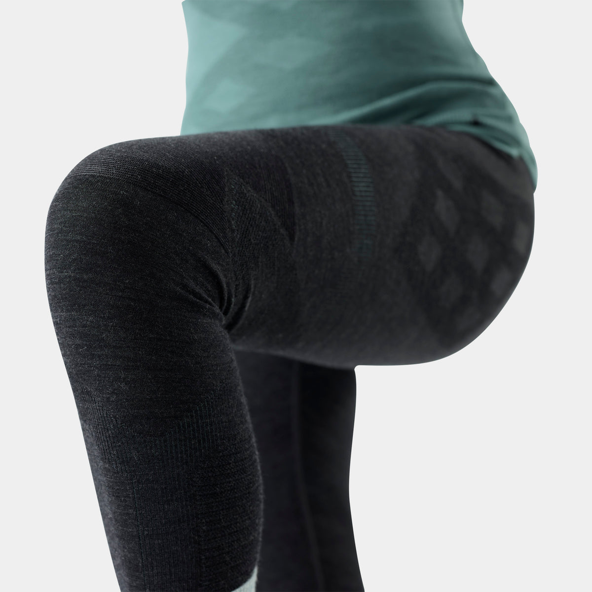Women's Intraknit™ Thermal Merino Base Layer Bottom Charcoal-Dusty Teal - 3