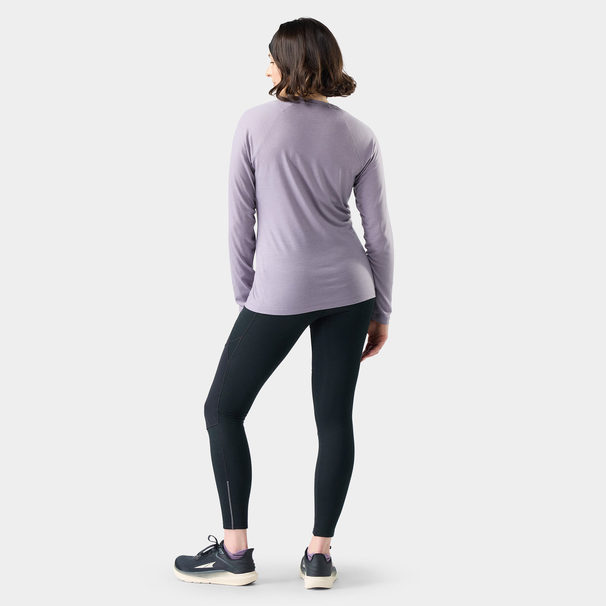 Women's Classic All-Season Merino Base Layer Crew Purple Storm - 2