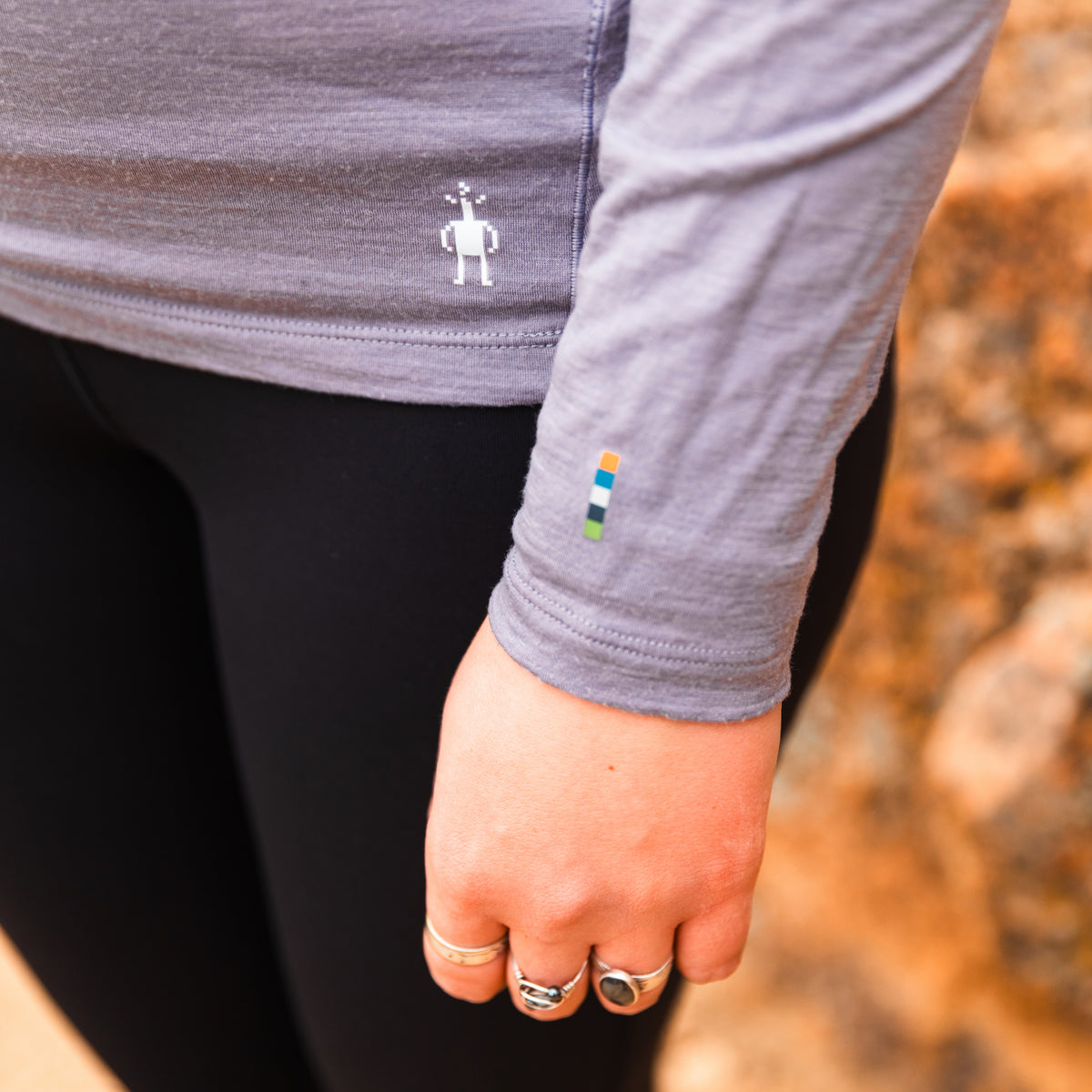 Women's Classic All-Season Merino Base Layer Crew Purple Storm - 3