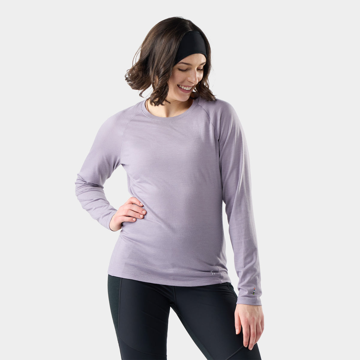 Women's Classic All-Season Merino Base Layer Crew Purple Storm - ver - 1