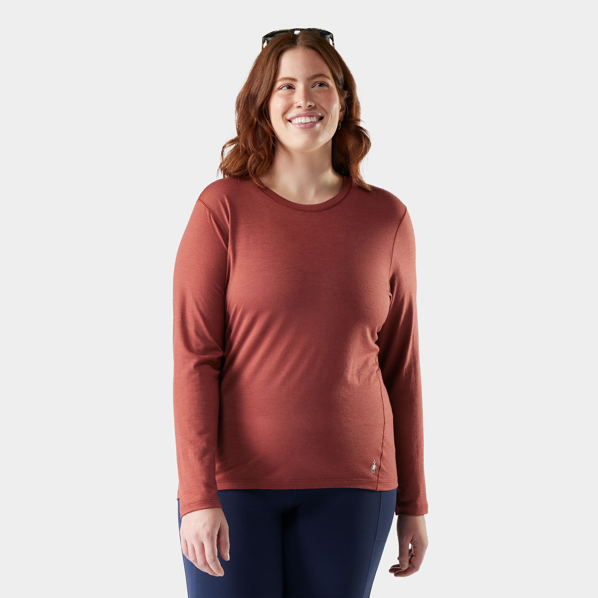 Women's Classic All-Season Merino Base Layer Crew Plus Burnt Sienna - ver - 1