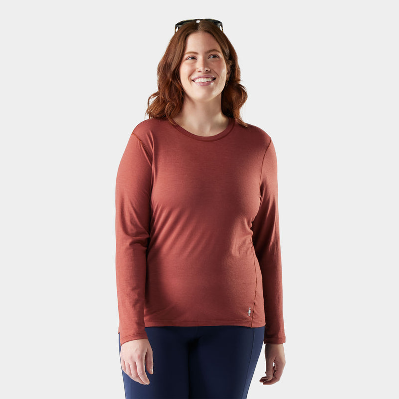 Women's Classic All-Season Merino Base Layer Crew Plus - Burnt Sienna / 1X