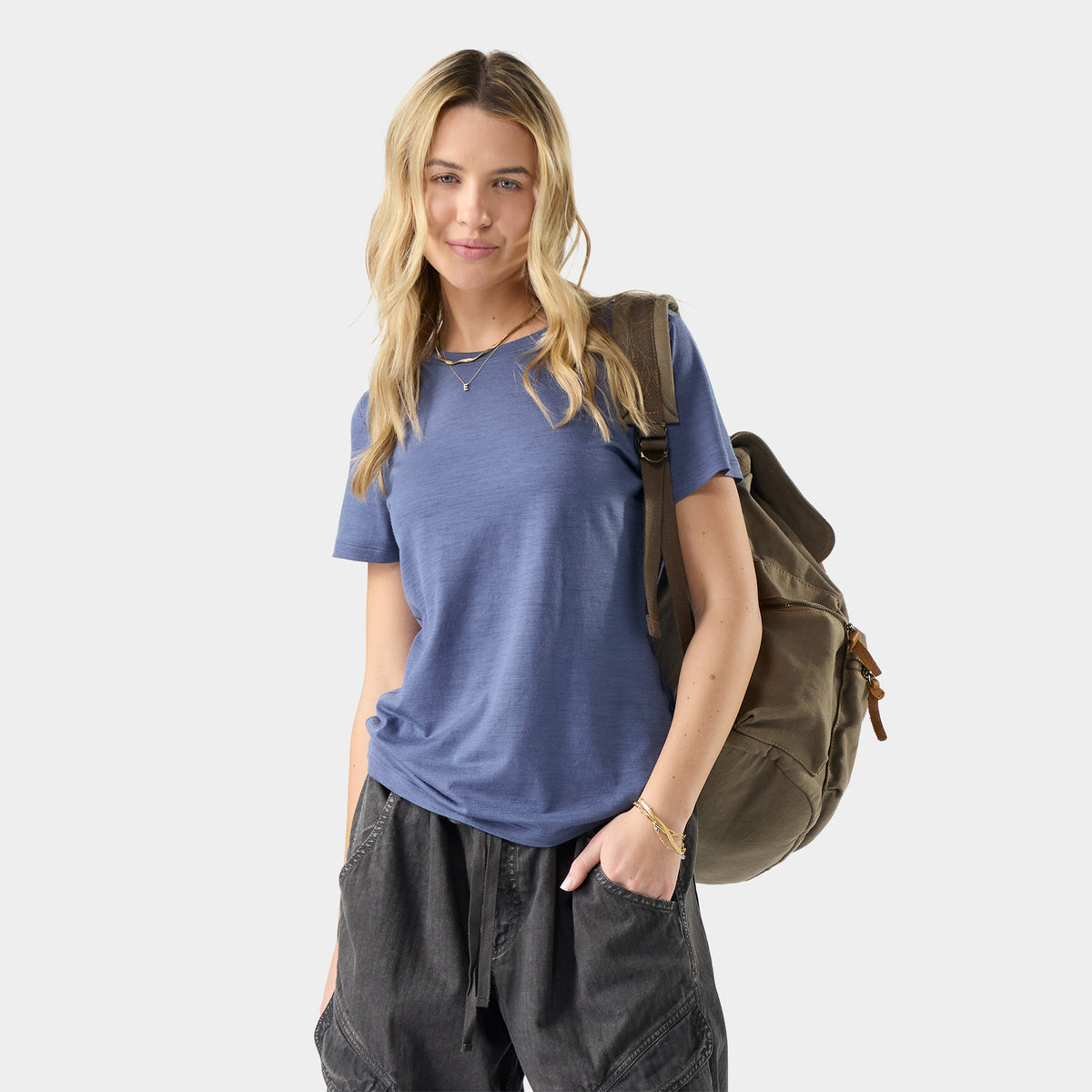 Women's Merino Short Sleeve Tee Nightfall Blue - 1