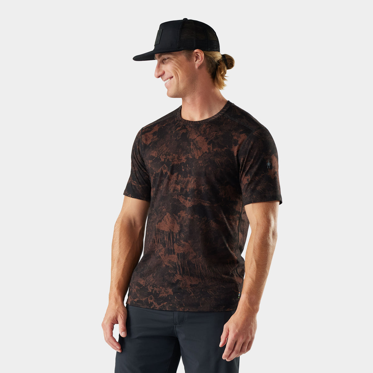 Men's Merino Short Sleeve Tee Sable Brown Mountain - 1