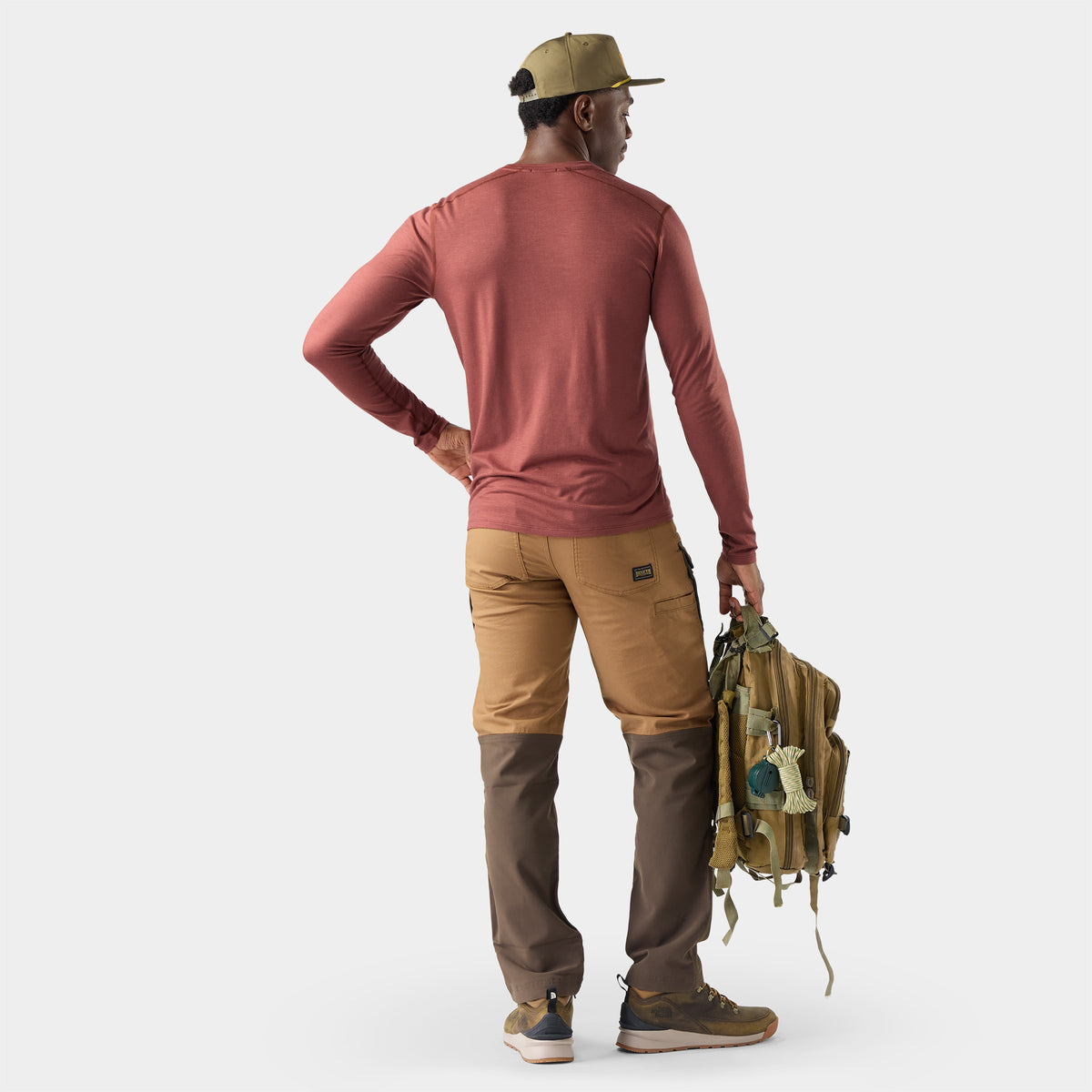 Men's Classic All-Season Merino Base Layer Crew Burnt Sienna - ver - 2