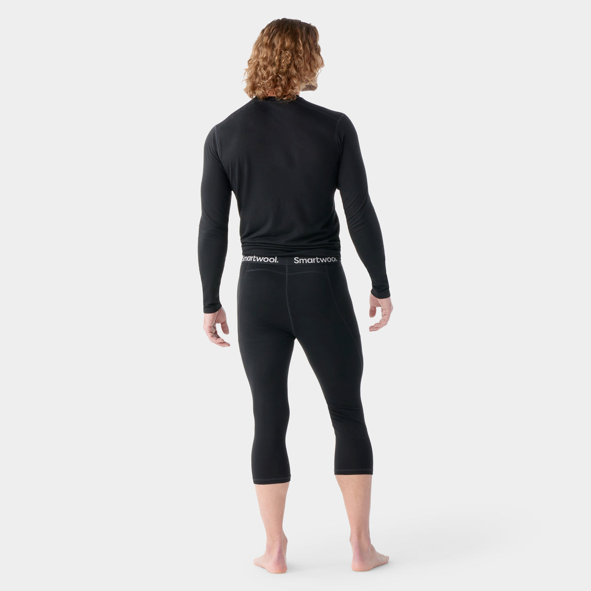 Men's Classic All-Season Merino Base Layer 3/4 Bottom Black - ver - 2