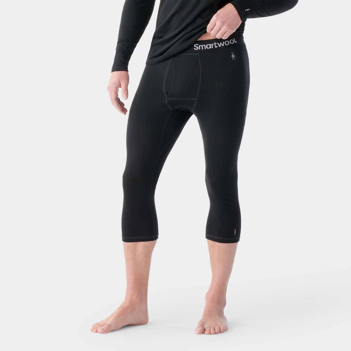 Men's Classic All-Season Merino Base Layer 3/4 Bottom Black - ver - 1