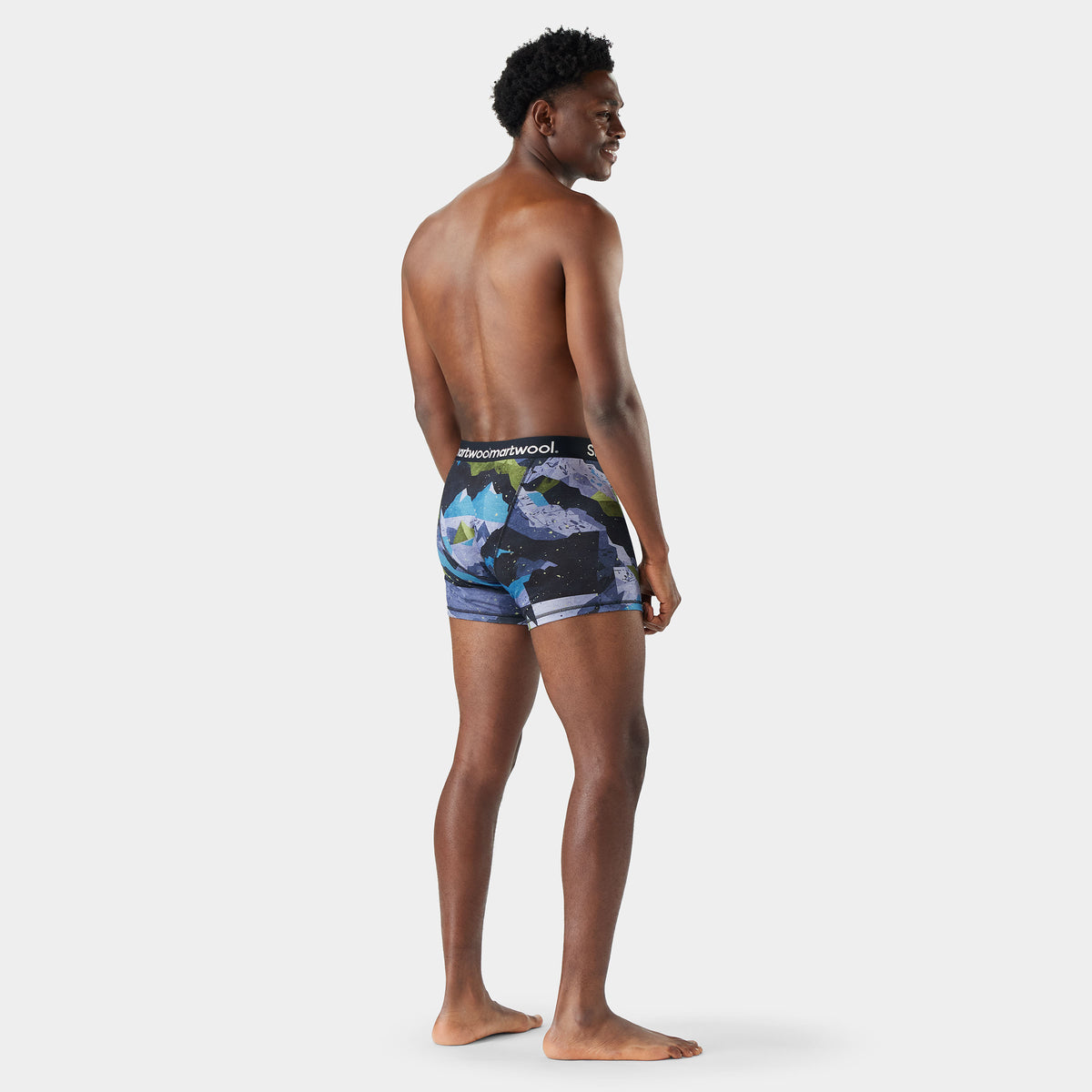 Men's Merino Print Boxer Brief Blue Summit Sector - 2