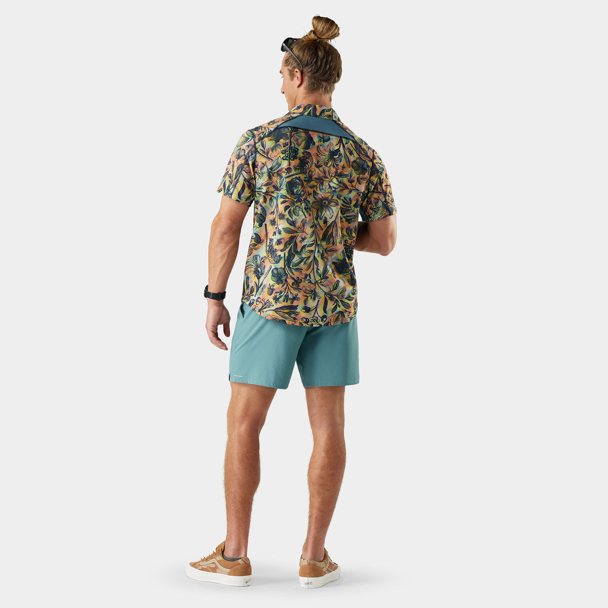 Men's Everyday Short Sleeve Button Down Multi Floral Party - ver - 2