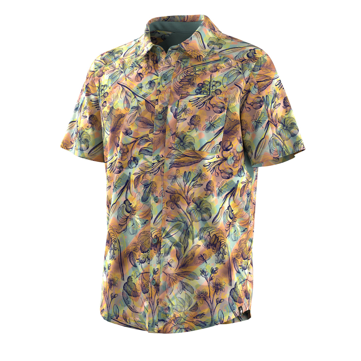 Men's Everyday Short Sleeve Button Down Multi Floral Party - ver - 4