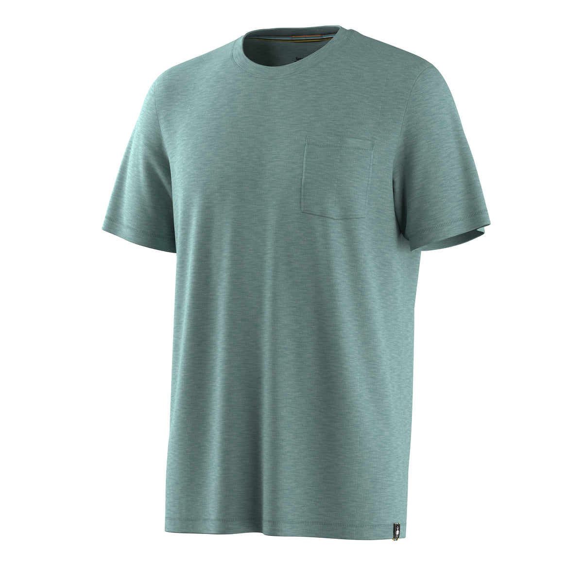 Men's Merino Hemp Blend Short Sleeve Pocket Tee Dusty Teal Heather - ver - 3