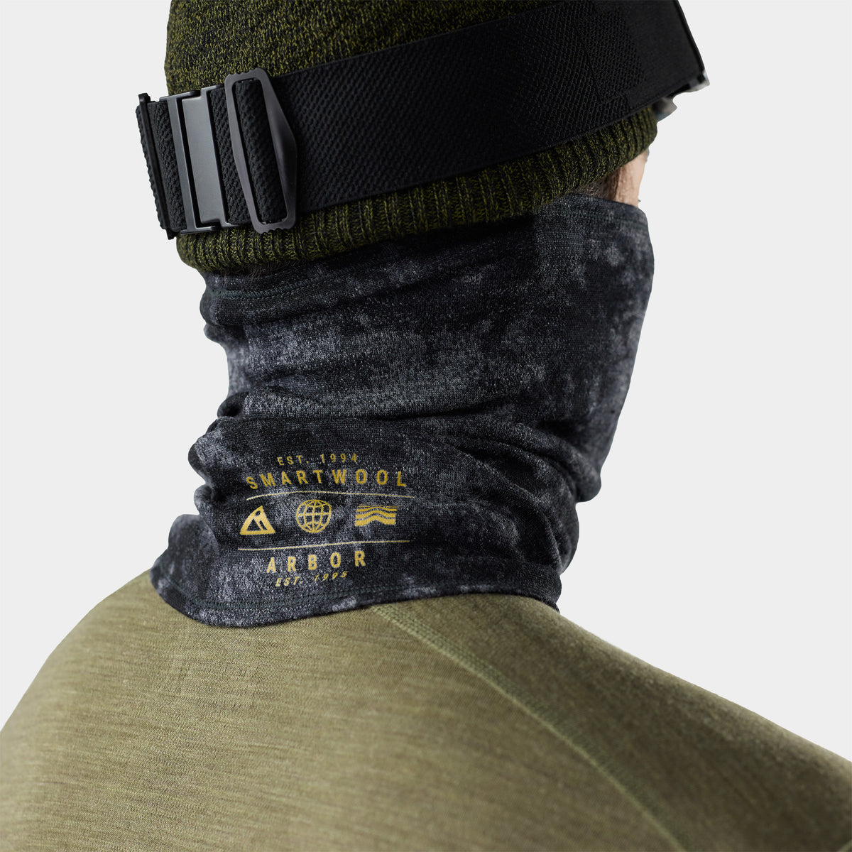Thermal Merino Long Neck Gaiter Black Tie Dye - ver - 2